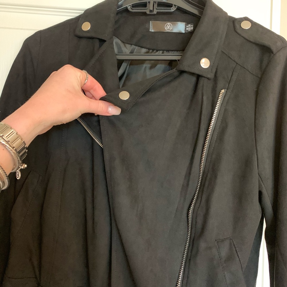 NEVER WORN Misguided Faux Suede Black Jacket